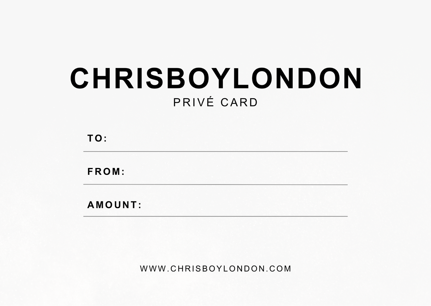 Chrisboylondon Privé Card